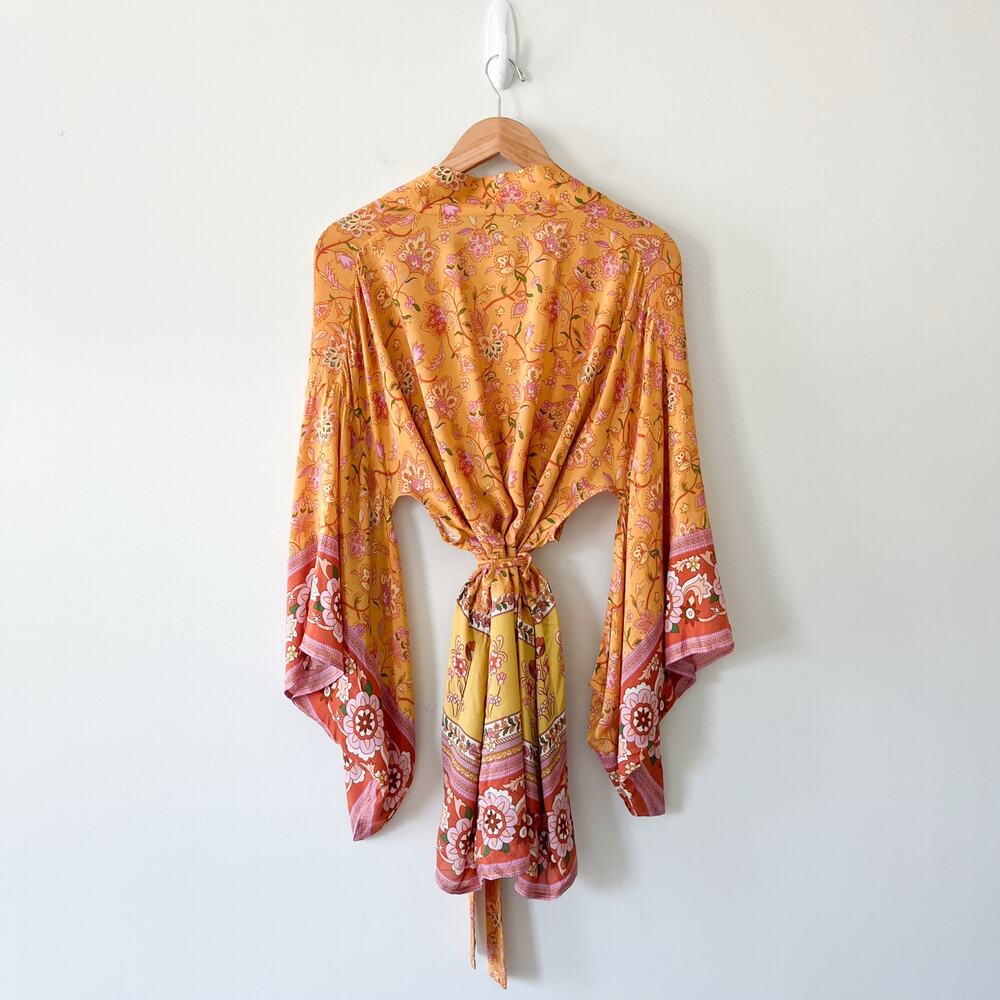 Spell And The Gypsy Collective Portobello Road Kimono Floral Yellow Robe, Small - Picture 7 of 16